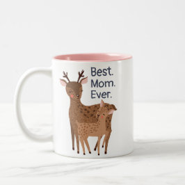 Caneca De Café Em Dois Tons Melhor Mãe Nunca Rustic Deer & Baby Photo Dia de a
