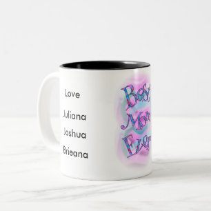 Caneca De Café Em Dois Tons Melhor mamã legal sempre da aguarela