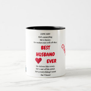 Caneca De Café Em Dois Tons Melhor Marido de todos os tempos & Homem em silhue