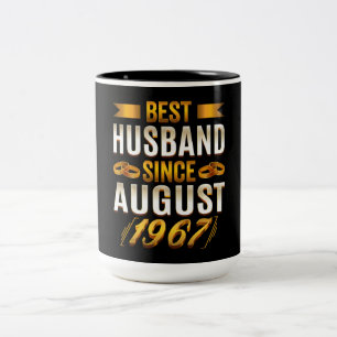 Caneca De Café Em Dois Tons Melhor Marido Desde Agosto de 1967 Aniversário Div