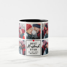 Caneca De Café Em Dois Tons Melhor Marido do Mundo Moderno Colagem de 7 Fotos