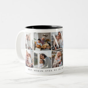 Caneca De Café Em Dois Tons Melhor Memória de sempre, 10 Photo Grid Gift para 