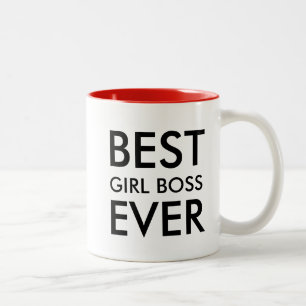 Caneca De Café Em Dois Tons Melhor Menina Chefe Nunca   Presente de escritóri