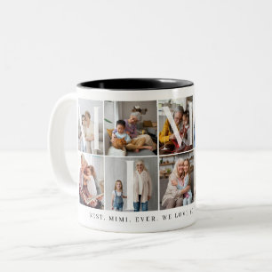 Caneca De Café Em Dois Tons Melhor Mimi, 10 Photo Grid Gift para a vovó