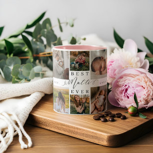 Caneca De Café Em Dois Tons Melhor Mutti Ever Colagem de Fotos do Dia de as mã