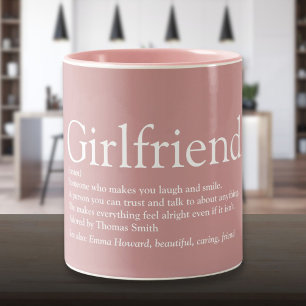 Caneca De Café Em Dois Tons Melhor Namorada de Todos os Tempos Definição Rosa 