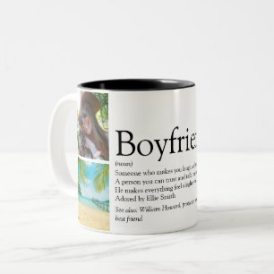 Caneca De Café Em Dois Tons Melhor Namorado de Todos Definição 4 Colagem de Fo