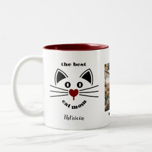 Caneca De Café Em Dois Tons Melhor Nome de Foto da Mãe da Cat