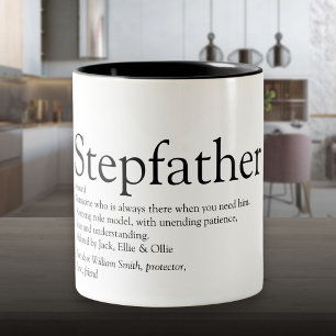 Caneca De Café Em Dois Tons Melhor Padrasto de Todos os Tempos, Definição de P