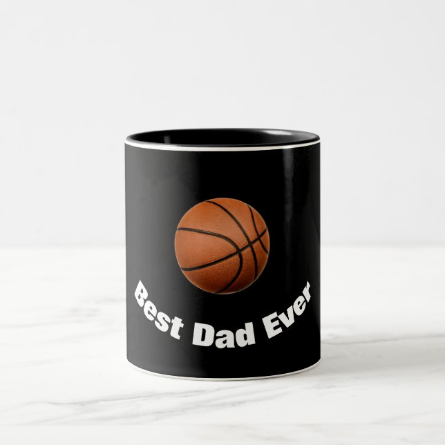 Caneca De Café Em Dois Tons Melhor Pai De Basquete Personalizado (Centro)