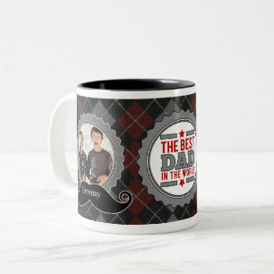 Caneca De Café Em Dois Tons Melhor Pai de bigode do pai no Mundo 2