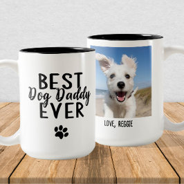 Caneca De Café Em Dois Tons Melhor Pai De Cachorro Alguma Foto Personalizada D