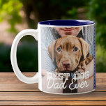 Caneca De Café Em Dois Tons Melhor Pai de Cachorro Alguma Vez Personalizado Fo<br><div class="desc">Este design simples e clássico é composto por tipografia serif e adiciona uma foto personalizada</div>