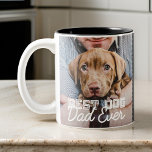 Caneca De Café Em Dois Tons Melhor Pai de Cachorro Alguma Vez Personalizado Fo<br><div class="desc">Este design simples e clássico é composto por tipografia serif e adiciona uma foto personalizada</div>