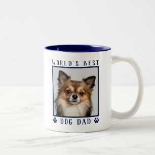 Caneca De Café Em Dois Tons Melhor Pai de Cachorro do Mundo Impressões de Pata