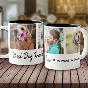 Caneca De Café Em Dois Tons Melhor Pai de Cachorro do Mundo Pet 3 Colagem de F