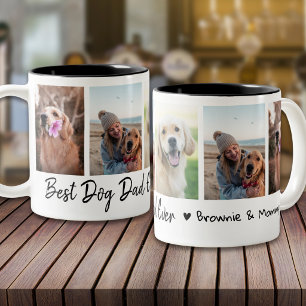 Caneca De Café Em Dois Tons Melhor Pai de Cachorro do Mundo Pet 5 Foto Colagem