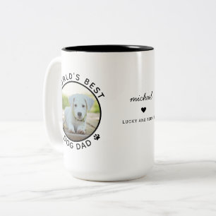 Caneca De Café Em Dois Tons Melhor Pai de Cachorro Dois Foto Tipografia Modern