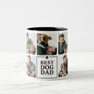 Caneca De Café Em Dois Tons Melhor Pai de Cachorro Moderno Colagem de 7 Fotos