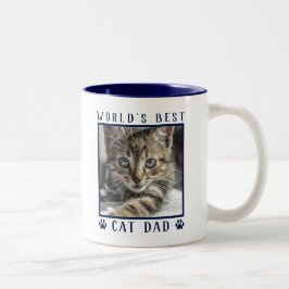 Caneca De Café Em Dois Tons Melhor Pai de Gato do Mundo Impressão de Pata Foto