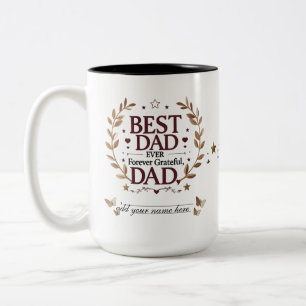Caneca De Café Em Dois Tons Melhor Pai de sempre - Gratidão do Eterno