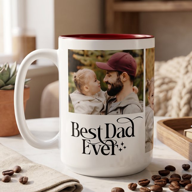 Caneca De Café Em Dois Tons Melhor Pai de Todos Foto Personalizada (Criador carregado)