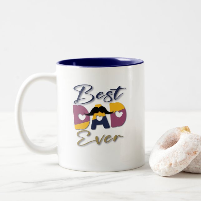 Caneca De Café Em Dois Tons Melhor Pai De Todos Os Anos 2023 (Com Donut)