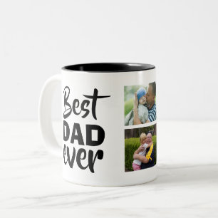 Caneca De Café Em Dois Tons Melhor Pai de Todos os Tempos Duas Fotos