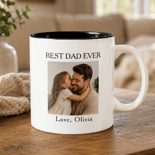 Caneca De Café Em Dois Tons Melhor Pai de Todos os Tempos Foto Quadrada Person