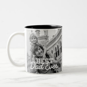 Caneca De Café Em Dois Tons Melhor Pai de Todos os Tempos Moderno Stitch Foto 