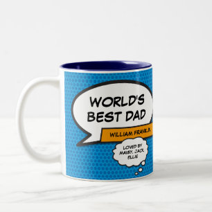 Caneca De Café Em Dois Tons Melhor Pai de Todos os Tempos, Papai, Pai, Quadrin