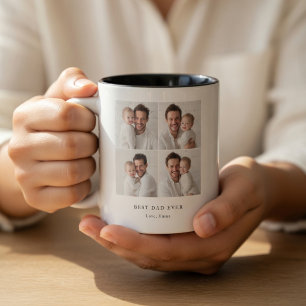 Caneca De Café Em Dois Tons Melhor Pai do Mundo Foto Dia dos Pais Personaliz