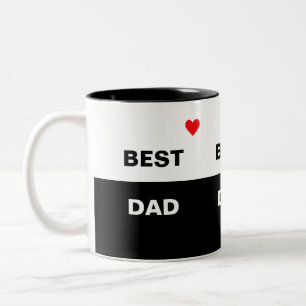 Caneca De Café Em Dois Tons Melhor Pai Moderno em Preto e Branco