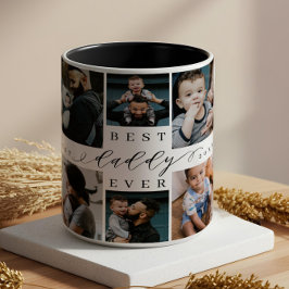 Caneca De Café Em Dois Tons Melhor Pai Nunca | Colagem de fotos do Dia de os p