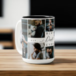 Caneca De Café Em Dois Tons Melhor Pai Nunca | Colagem de fotos do Dia de os p<br><div class="desc">Envie um belo presente de dia de os pais personalizado para o seu pai que ele apreciará. Colagem especial de fotos personalizadas da família de dias de os pais para mostrar suas fotos e memórias especiais da família. Nosso design apresenta um simples design de grade de colagem de 6 fotos...</div>