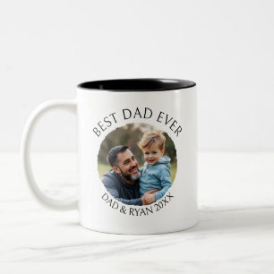 Caneca De Café Em Dois Tons Melhor Pai Nunca   Modelo de Foto Personalizado