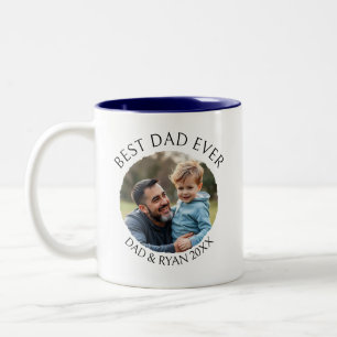 Caneca De Café Em Dois Tons Melhor Pai Nunca Modelo de Foto Personalizado