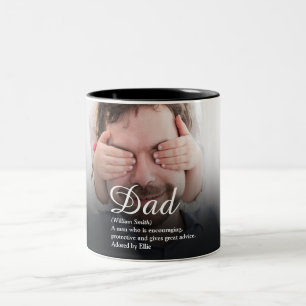 Caneca De Café Em Dois Tons Melhor Pai, Papai, Definição de Pai Foto Roteiro