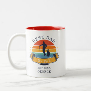 Caneca De Café Em Dois Tons Melhor Pai Por Par Dia dos Pais Golfe Nome Persona
