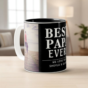 Caneca De Café Em Dois Tons Melhor Papai de Todos o Dia dos Pais 2 Colagem de