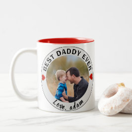 Caneca De Café Em Dois Tons Melhor Papai de todos os Tempos Foto Personalizada