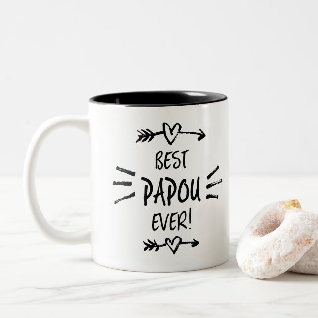 Caneca De Café Em Dois Tons Melhor Papou de Todos (Com Donut)