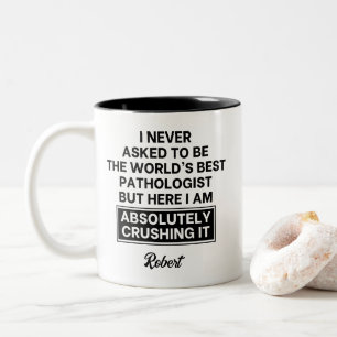 Caneca De Café Em Dois Tons Melhor patologista do mundo engraçado