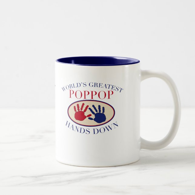 Caneca De Café Em Dois Tons Melhor PopPop Sem Dúvida (Direita)