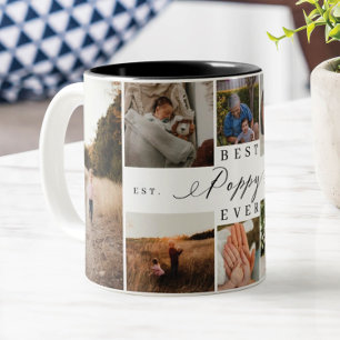 Caneca De Café Em Dois Tons Melhor Poppy de Todos os Tempos Elegante Roteiro 8