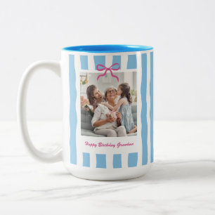 Caneca De Café Em Dois Tons Melhor presente de aniversário da vovó netos foto