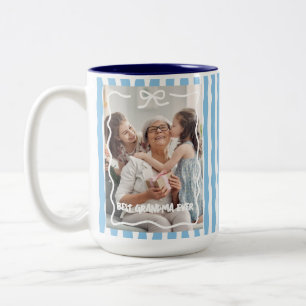 Caneca De Café Em Dois Tons Melhor presente de aniversário da vovó netos foto