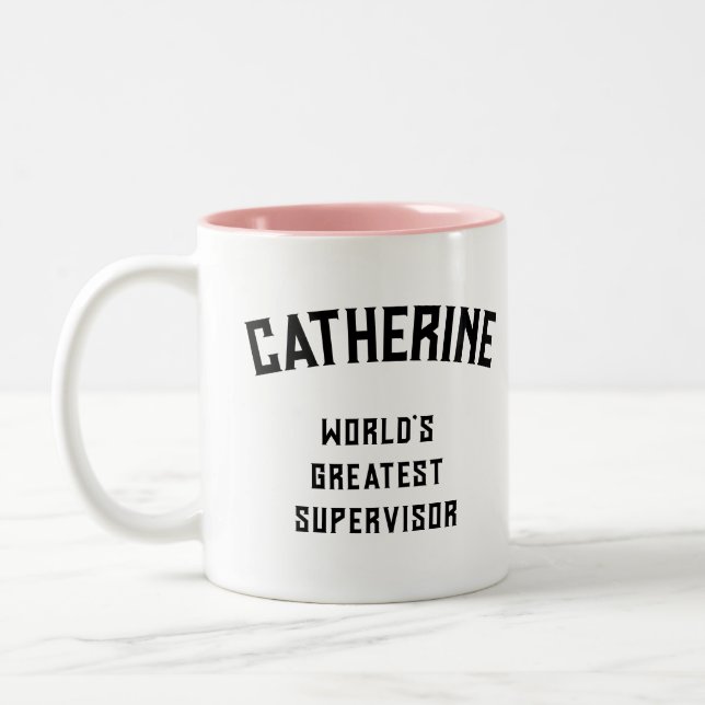 Caneca De Café Em Dois Tons Melhor Supervisor do Mundo (Esquerda)