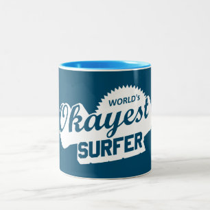 Caneca De Café Em Dois Tons Melhor Surfista Mediano do Mundo