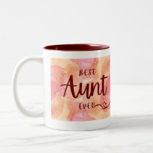 Caneca De Café Em Dois Tons Melhor Tia De Multicolores Rosa